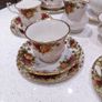 22 piece Tea set With Large Tea Pot Royal Albert Old Country Roses  For 6 Person Setting, Bone China Image 3