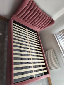 Pink Velvet EZ Living Double Bed