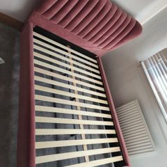 Pink Velvet EZ Living Double Bed