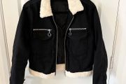 Topshop Black Denim Padded Jacket