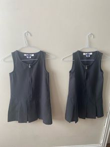 Grey pinafores (as new) age 6-7