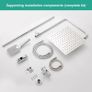 Shower Riser Rail Kit, with 10"(25cm) Square Rainfall ShowerHead and Handheld, 1.6m Hose Without Mixer, Shower Column for Bathroom, Chrome Image 5