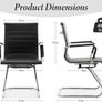 Set of 2 PU Leather Conference Chairs with Chrome Frame Image 2