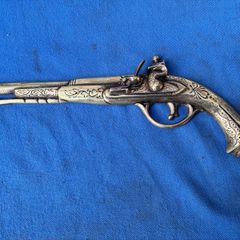 Vintage solid brass wall hanging pistol