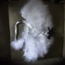 Girl Communion Shrug/Child Bridesmaid Cape Wrap Real Feathers Image 2