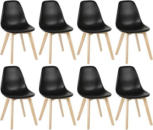SALE SET OF 8 Dining Chairs with Solid Beech Wood Legs