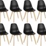 SALE SET OF 8 Dining Chairs with Solid Beech Wood Legs Image 5