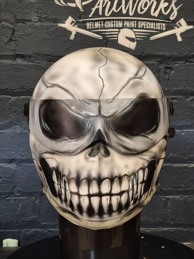 Custom painted motorcycle helmet