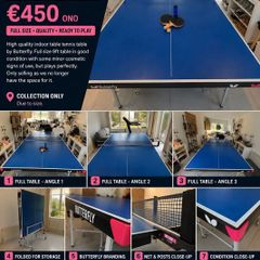 Butterfly 9ft Indoor Table Tennis Table