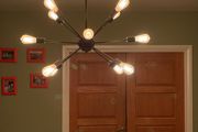 Modern Black Sputnik Pendant Ceiling Light with 9 Edison Bulbs