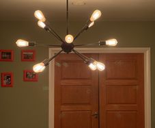 Modern Black Sputnik Pendant Ceiling Light with 9 Edison Bulbs