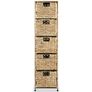 Storage Unit with 5 Baskets 25.5x37x100 cm Water Hyacinth Image 2