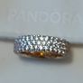 Pandora Timeless Pave Triple Row Gold Plated Ring Image 8