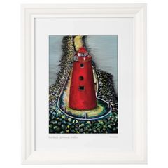 Close up at Poolbeg Lighthouse, Dublin. Lovely Framed Print By artist Helen Mathews.