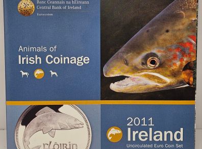 Ireland 2011 Beautiful Uncirculated Euro Coin Set Animals of Irish Coinage Salmon