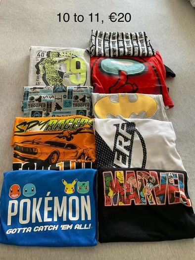 Boys t shirt bundle, 10 to 11