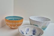 Set of 3 Patterned Ceramic Bowls