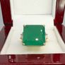 Gold plated Verde Onyx & White Zircon Ring 14K Gold Plated Image 7