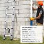 Telescoping Ladder, 8.5FT Aluminum Lightweight Extension Ladder, One-button Retraction Collapsible Ladder, 375 LBS Capacity with Non-slip Feet, Portable Compact Ladders for Home, RV, Loft Image 7