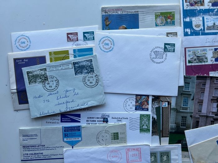 Irish FDC Envelopes Postcards Photos bundle Lot