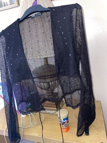 Dressy, sparkly, light black Top