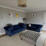 Cream & Brass Semi-Flush Ceiling Light Image 2