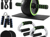 Ab Roller Wheel Workout Set with Knee Pad, Push Up Bars Abdominal Training Machine or Lose Weight, Exercise Abdominal Muscles at Gym Home