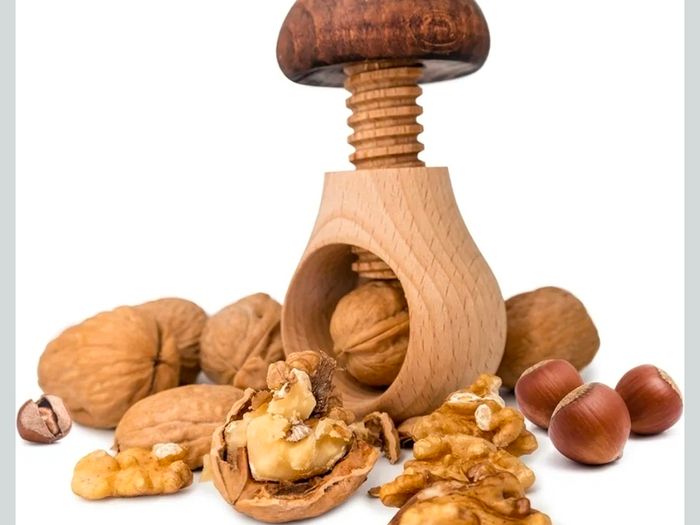 NEW Handmade Wooden Mushroom Nutcracker