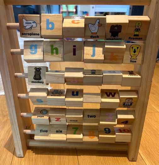 Wooden alphabet and numbers toy