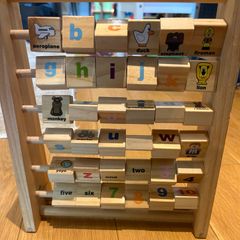 Wooden alphabet and numbers toy