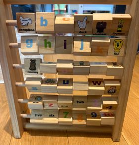 Wooden alphabet and numbers toy