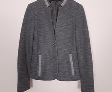 Gustav Grey Textured Blazer Jacket Metallic Trim 10UK/38EU