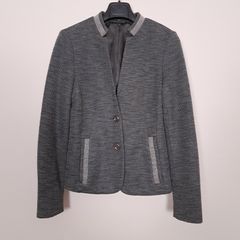 Gustav Grey Textured Blazer Jacket Metallic Trim 10UK/38EU