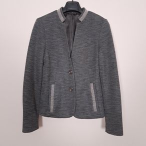 Gustav Grey Textured Blazer Jacket Metallic Trim 10UK/38EU