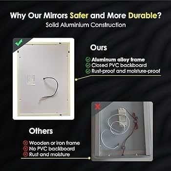 FREE EXPRESS SHIPPING 800 x 500mm Backlit LED Illuminated Bathroom Mirror with Light Sensor + Demister