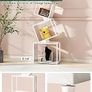 Cube Bookcase, 5-Tier Metal Bookshelf, 180cm Floor-Standing Shelf, Open Display Shelving Unit, Powder Coating Process, Matte Finish, Geometric Design, for Living Room, Study, White Image 4