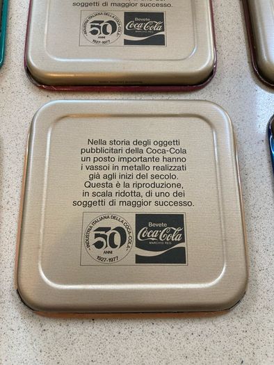 Coca Cola  set of 6 Liberty metal coasters # 2