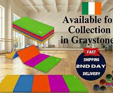 5-Panel Folding Gymnastics Tumbling Mat with Carrying Handles 195 x 75 x 2.8,