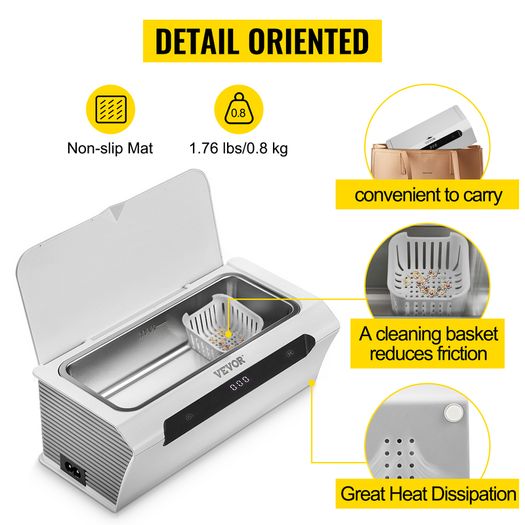 BRAND NEW 500ml Ultrasonic Cleaner Mini Portable Washing Machine Ultrasound Bath Sonic Cleaning Devices for Glasses Home Appliances