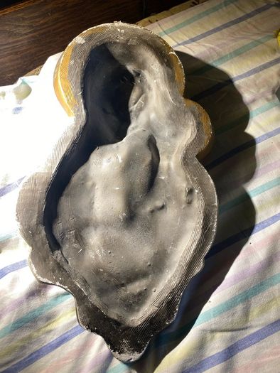 Vintage Italian Style Plaster Madonna & Child Holy Water Font (Sancta Maria