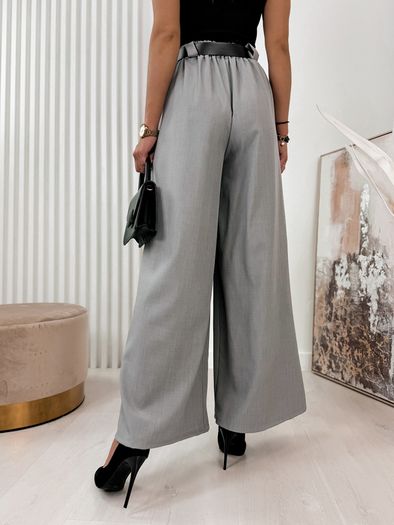 Gray wide leg trousers