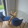 Round table and 4 Navy Chairs Image 2