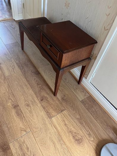 Mahogany telephone seat and table