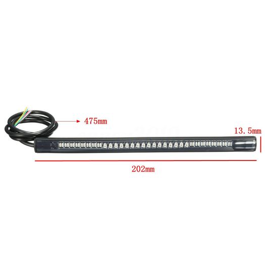 Universal Flexible Motorbike Motorcycle Motor Cycle Bike 48LED Light Strip Tail Brake Stop Turn Signal