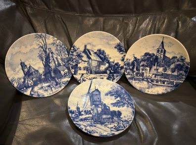 DELFT BLAU HEMPKEFA four seasons vintage set 4 wall plates
