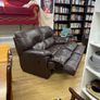2-Seater Brown Leather Reclining Sofa Image 4