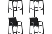 Garden Bar Chairs 4 pcs Grey Textilene
