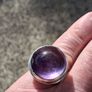Early Twentieth Century Sterling Silver Amethyst Ring (14g) Image 2
