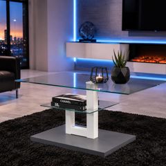 Rectangular Glass Coffee Table Modern