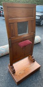 Antique Church Confessional, Ecclesiastical Kneeler